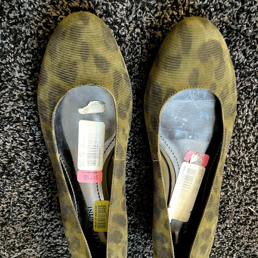 Gianni Binni Olive leopard print kitten wedges